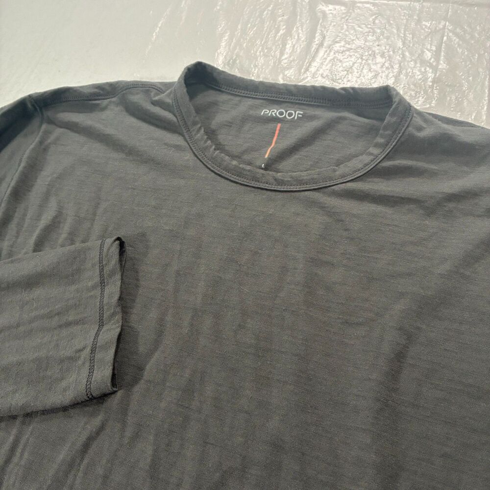 Proof Shirt Mens Large Gray Merino Wool Long Sleeve Lightweight Hiking Top